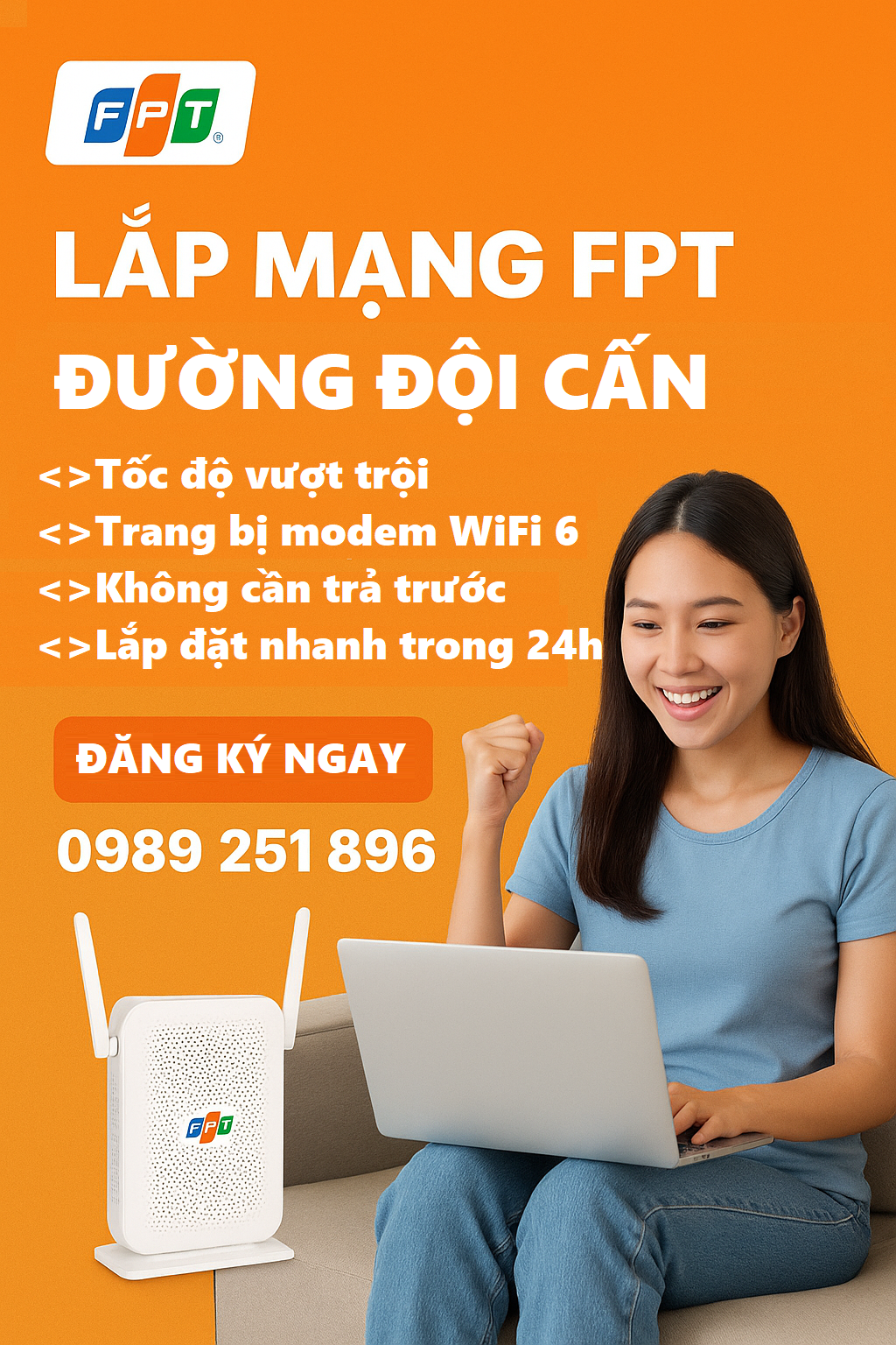lắp mạng FPT đường Đội Cấn