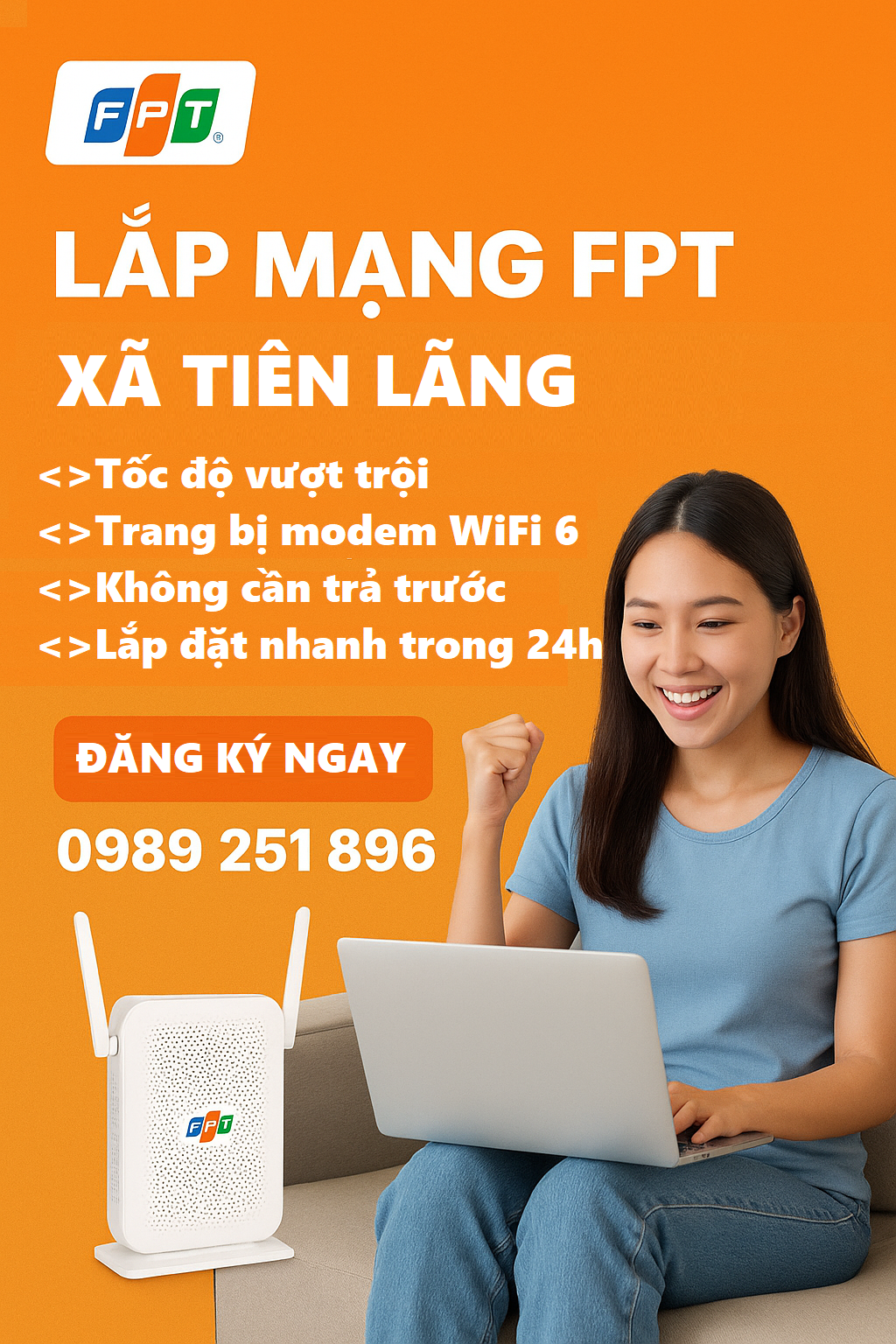 lắp mạng FPT xã Tiên Lãng